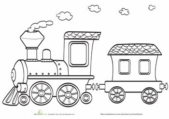 Toy Train Coloring Page Education.com