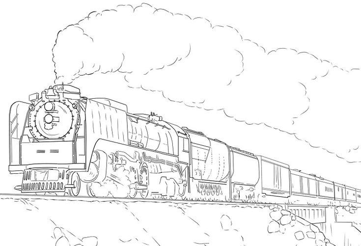 Train Coloring Pages for Adults Check more at coloringareas.com