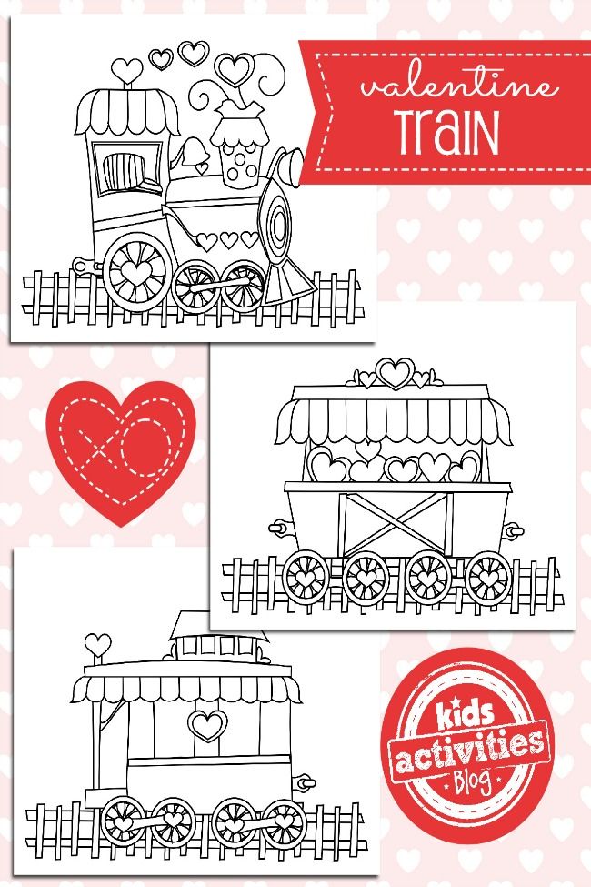 Valentine Train Coloring Pages Kids Activities Blog