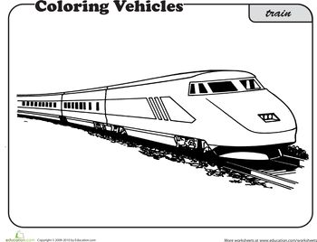 Worksheets Train Coloring Page