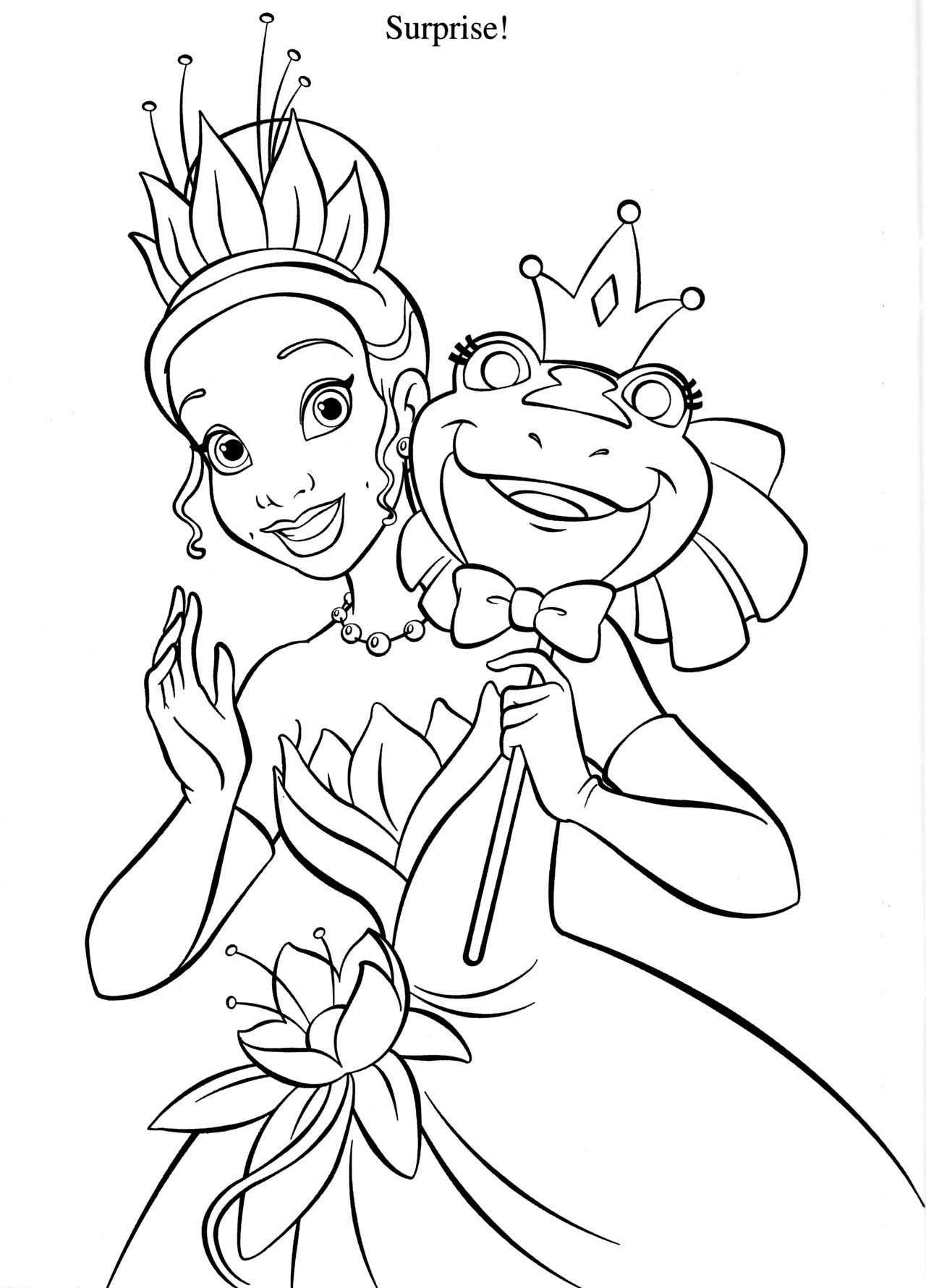 The Princess & the Frog Coloring Page