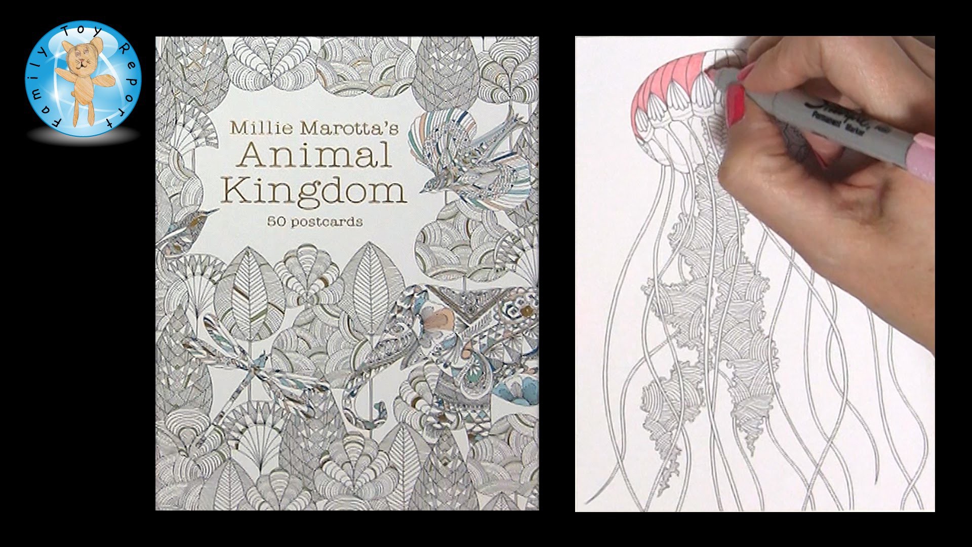 Millie Marotta s Animal Kingdom 50 Postcards Adult Coloring Book Jellyfish Family Toy Report