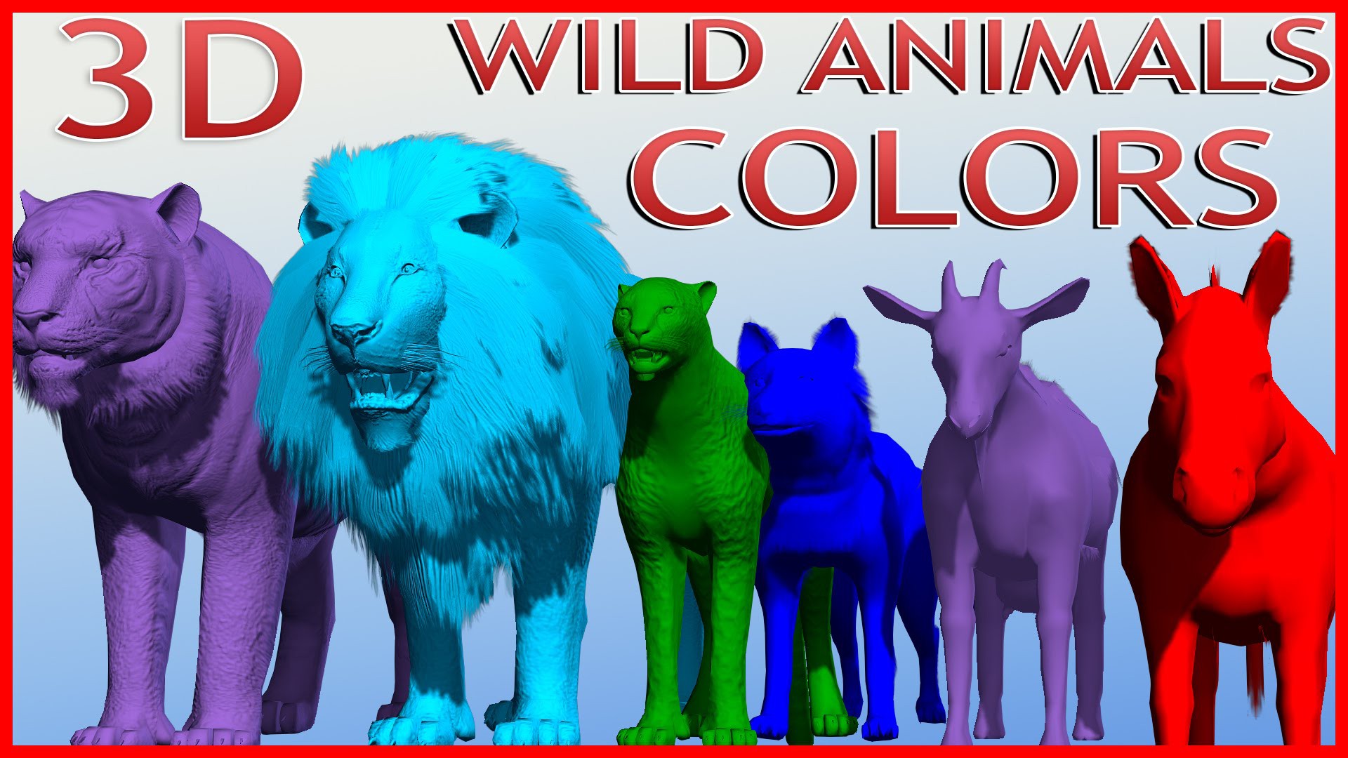 Animals 3d colors Lesson