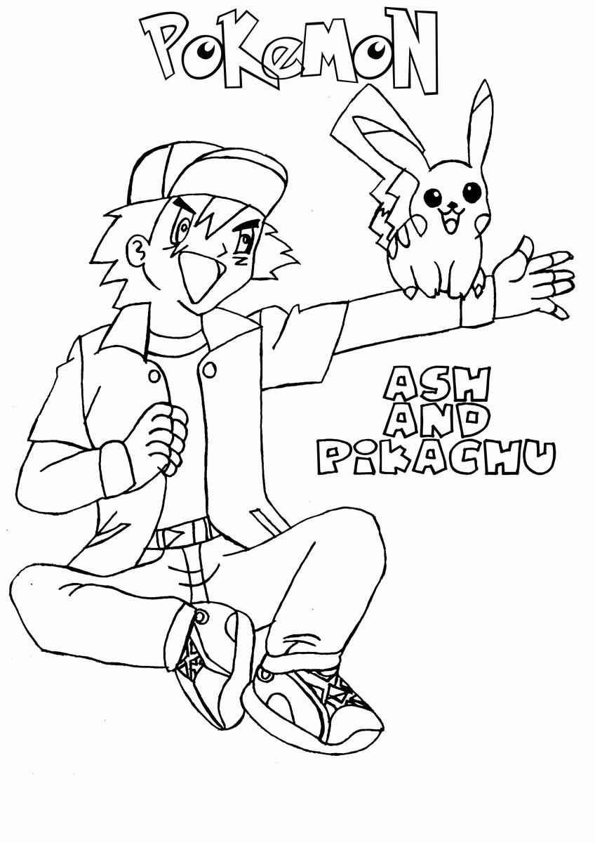 Pokemon Coloring Pages Pikachu and ash Fresh Pics for ash and Pikachu Coloring Pages