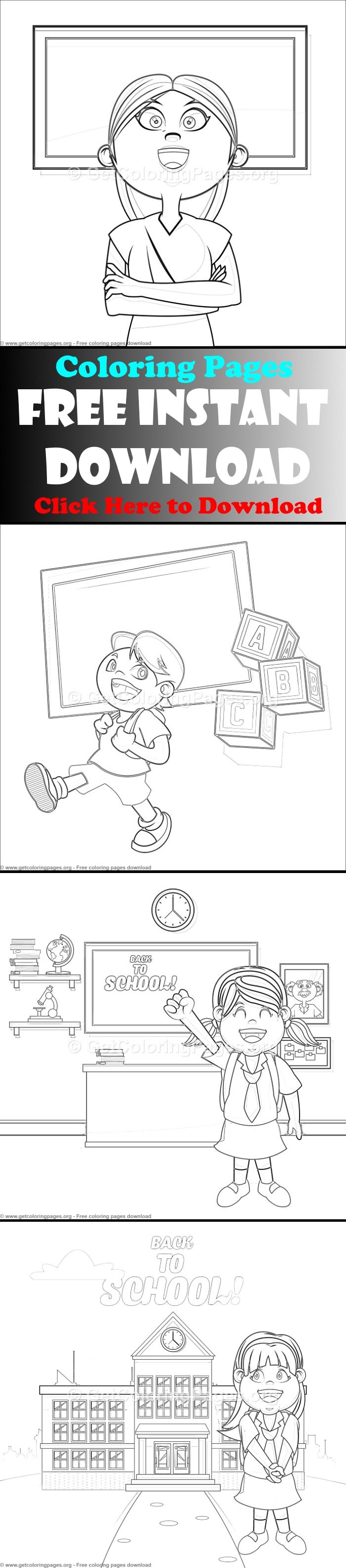 back to school coloring sheet