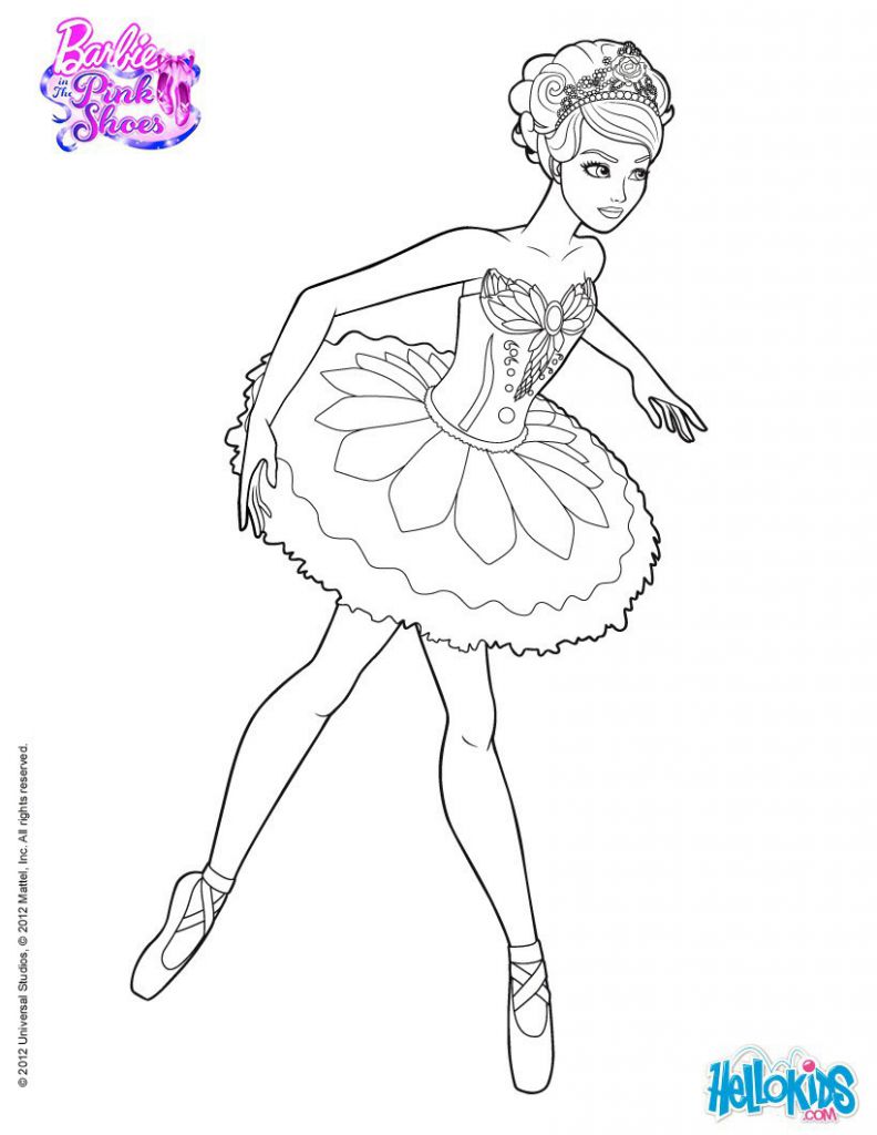 Barbie Ballet Coloring Pages - BubaKids.com