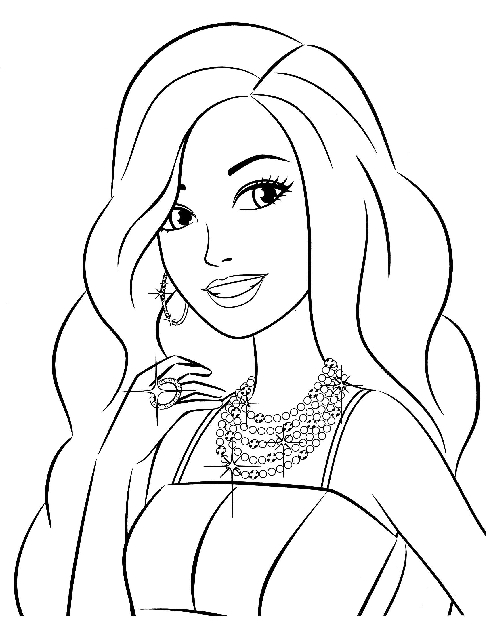 With Barbie coloring pages online your little girls choose the color of dress and hair color as same with their imagination