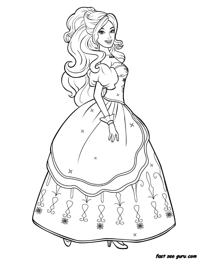 Alert Famous Barbie Coloring Pages To Print Out Pioneering Colour In Colouring