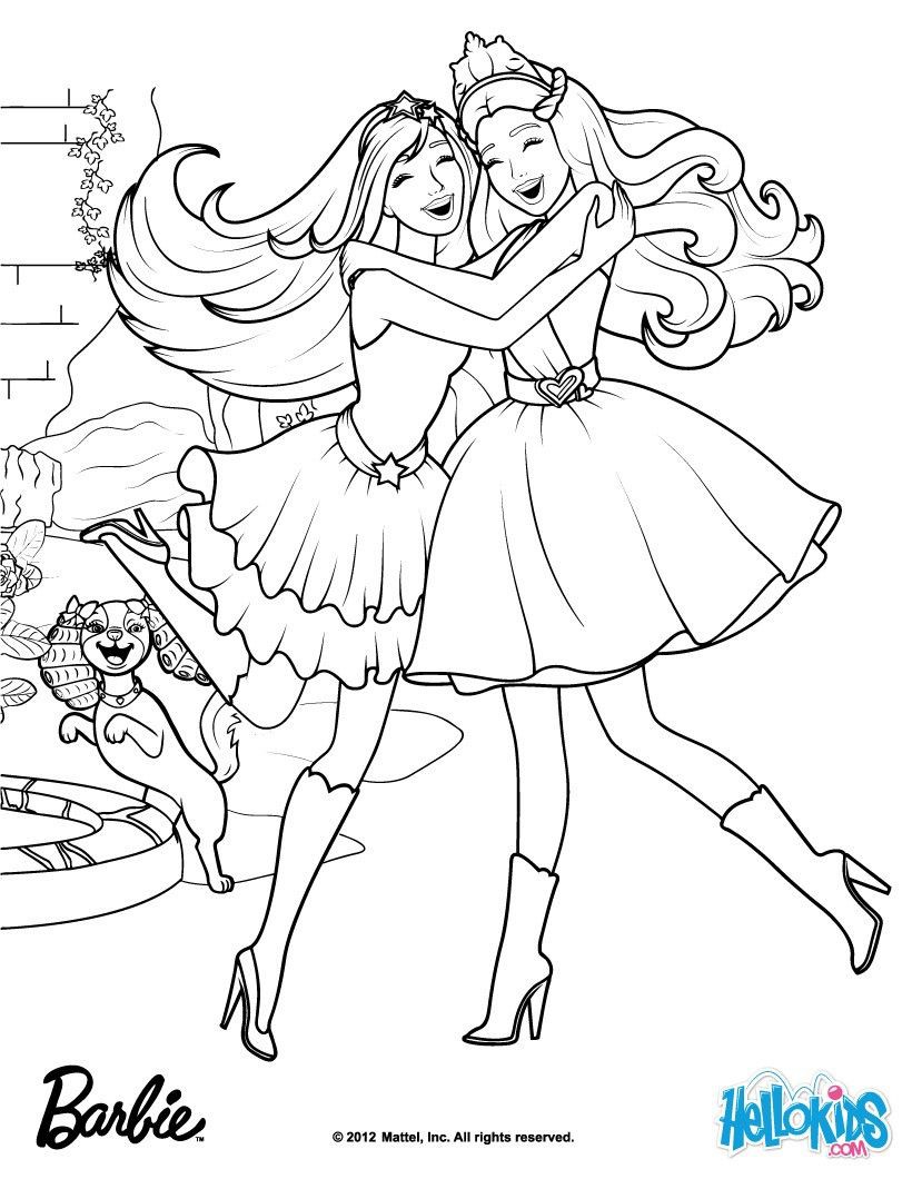 Gardenia Diamonds made the kingdon magical Barbie coloring page More Barbie the Princess & the Popstar coloring pages on hellokids