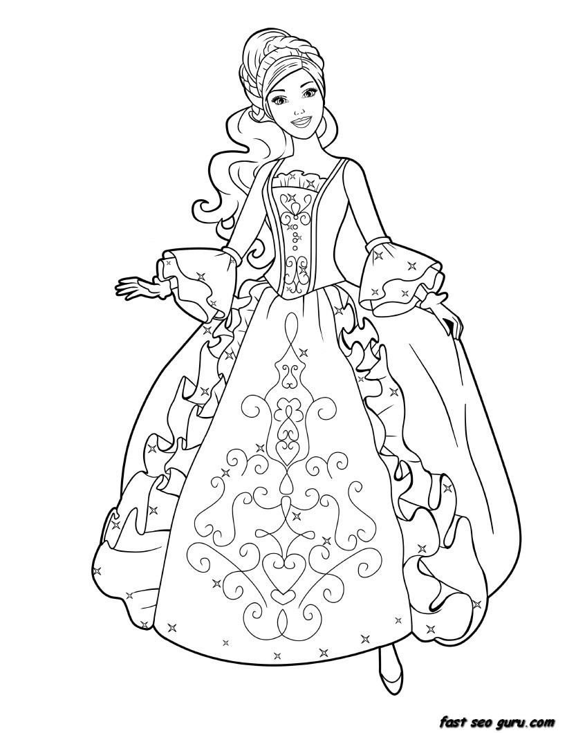 Fancy Barbie Princess Coloring Pages 46 With Additional Free Coloring Book with Barbie Princess Coloring Pages