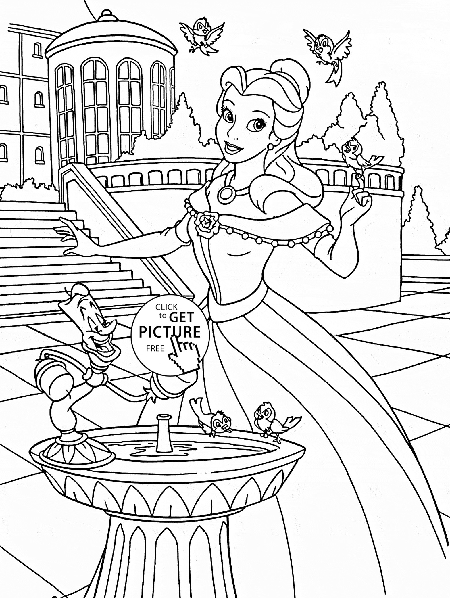 Marvelous Design Ideas Castle Coloring Pages Princess Bell In the