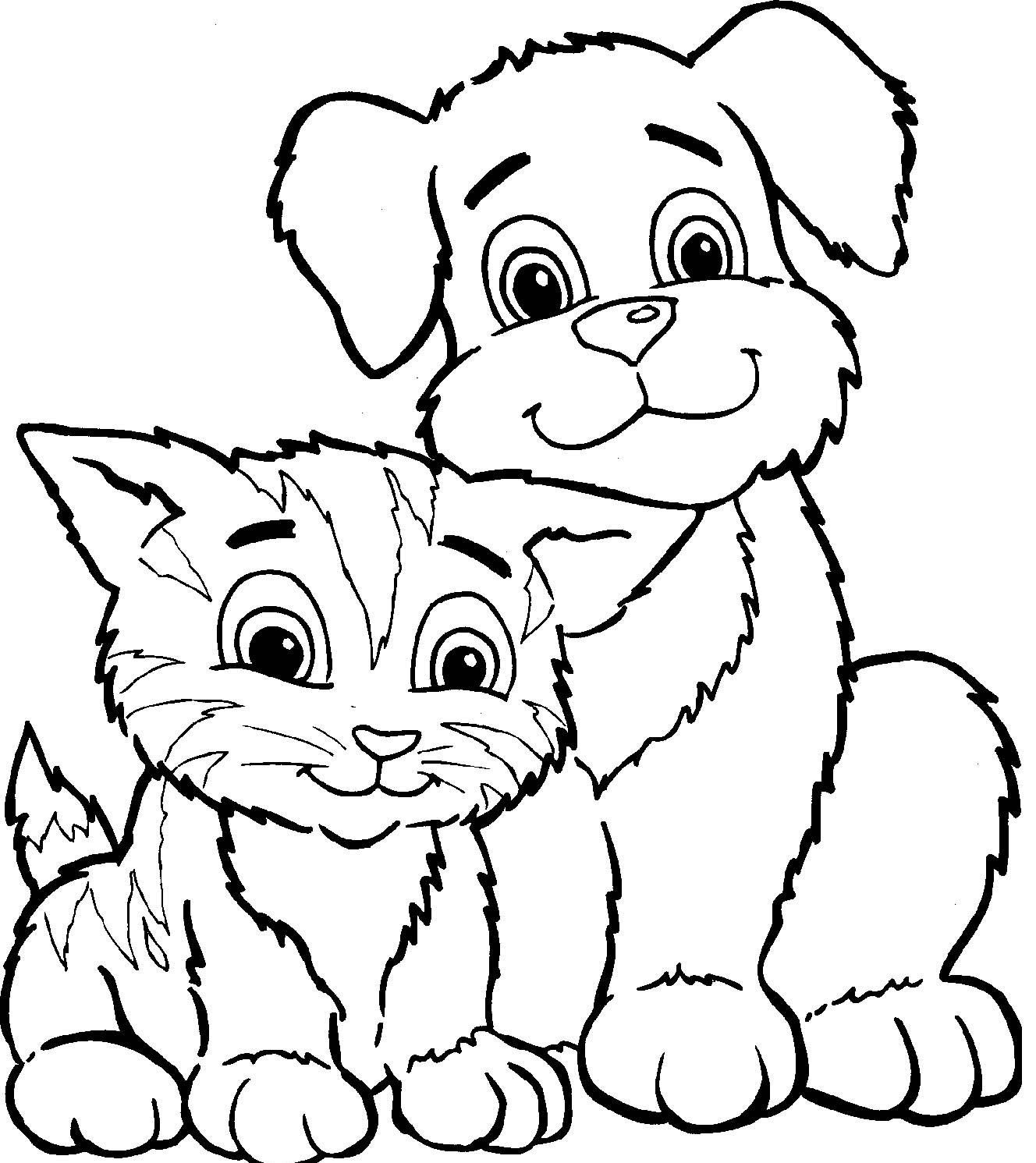 Coolest Dog And Cat Coloring Pages Printable 33 For Your with Dog And Cat Coloring Pages