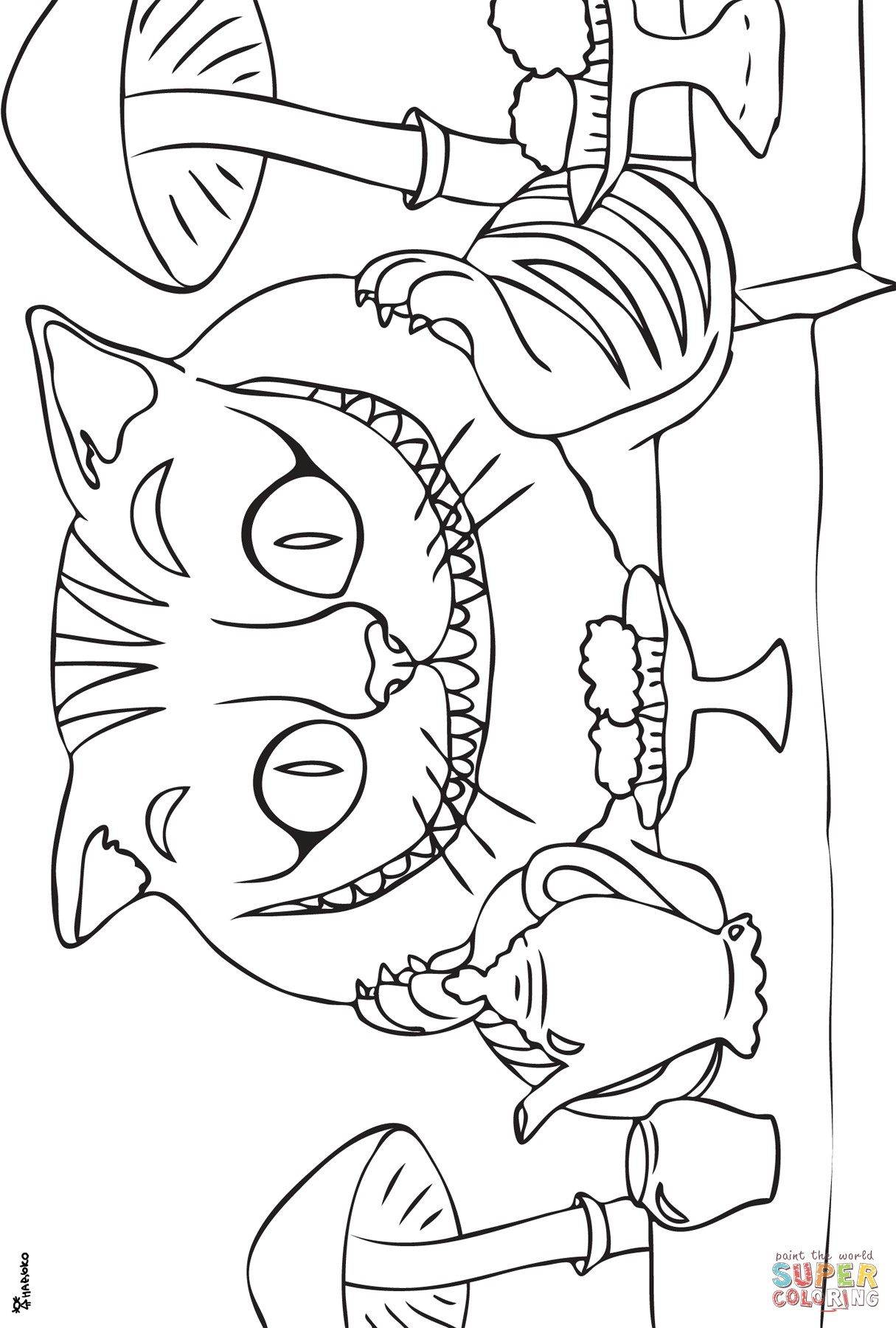 Cheshire Cat Coloring Pages 4