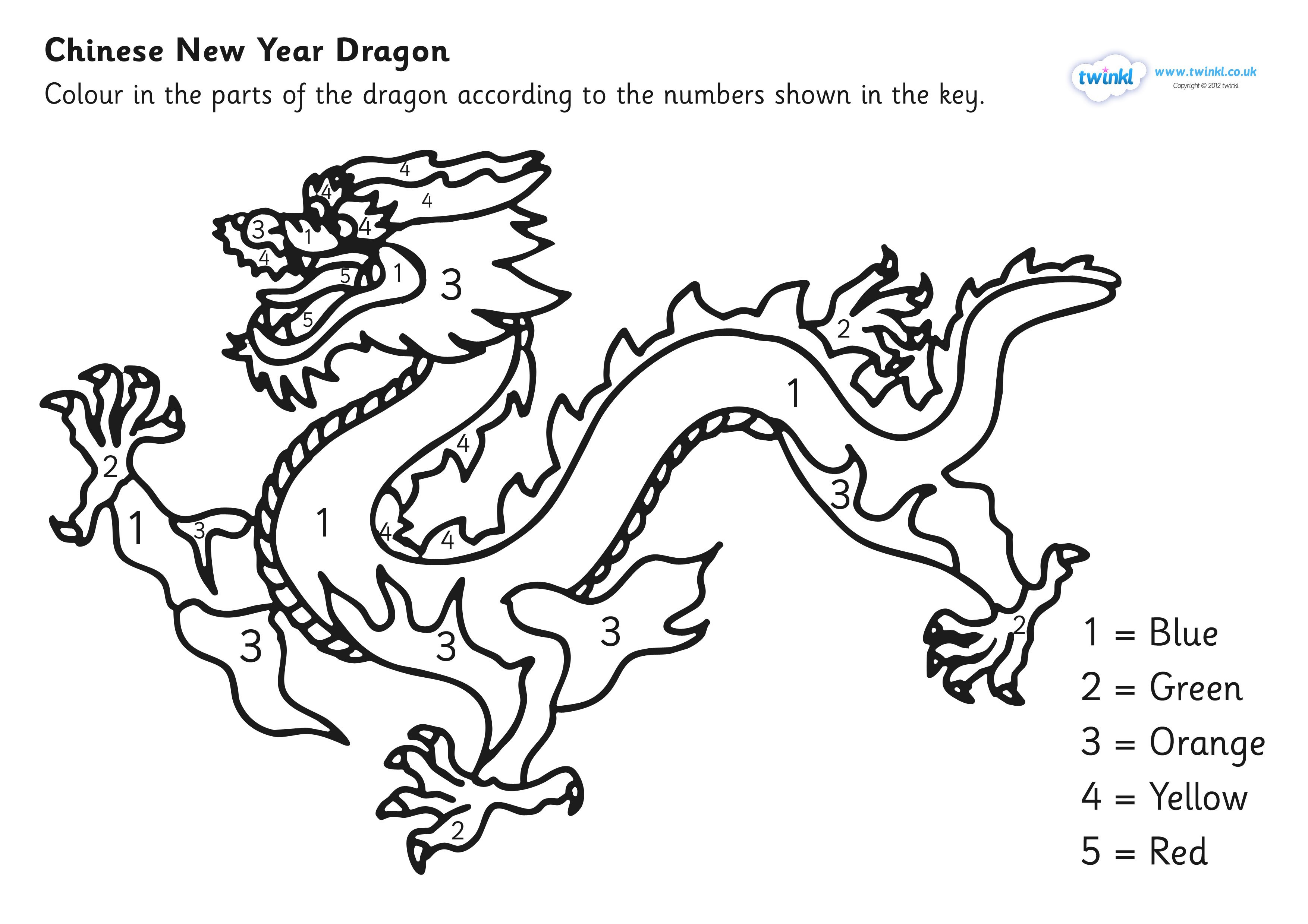 Chinese New Year Coloring Page Fresh Excellent Chinese New Year Dragon Coloring Page Colouring by Numbers