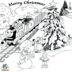 Christmas Train Coloring Page | BubaKids.com