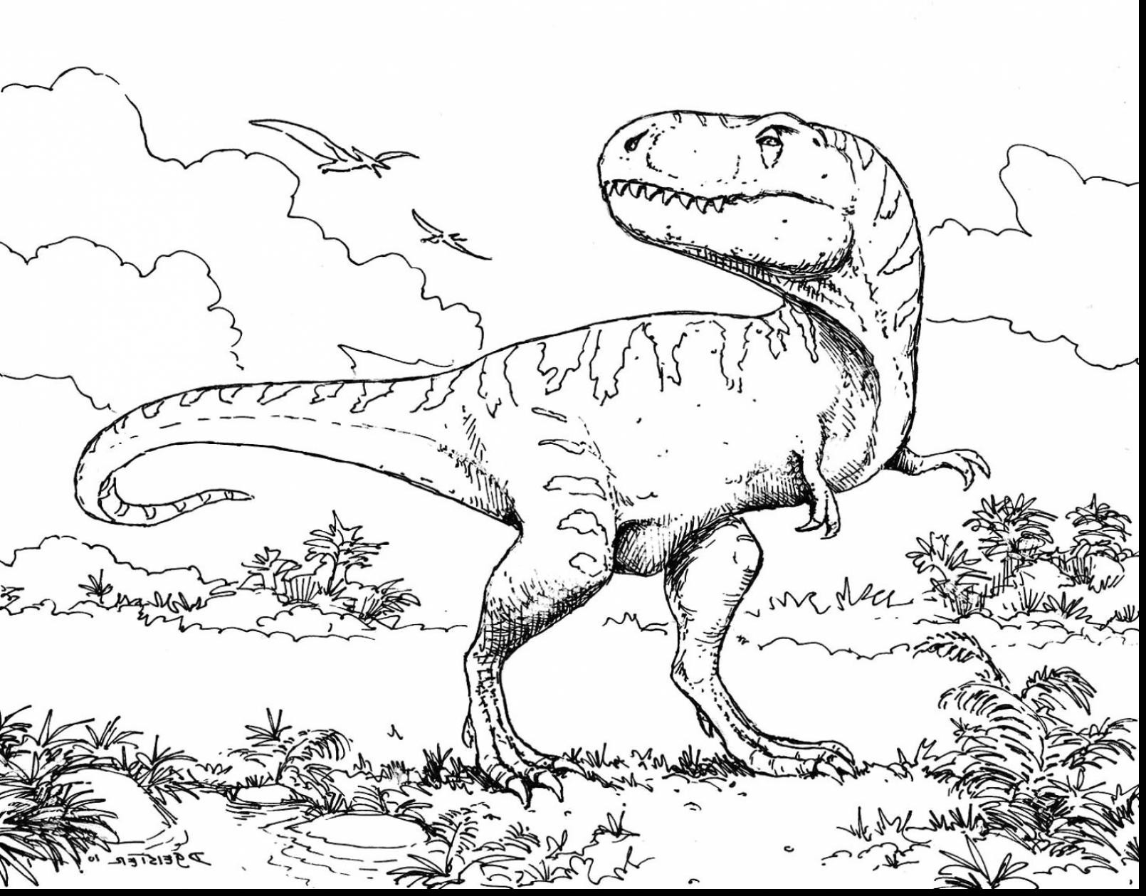 Trex Coloring Page 30 with Trex Coloring Page