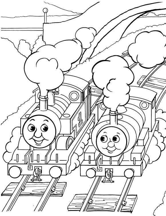 coloring page Thomas the Train Kids n Fun