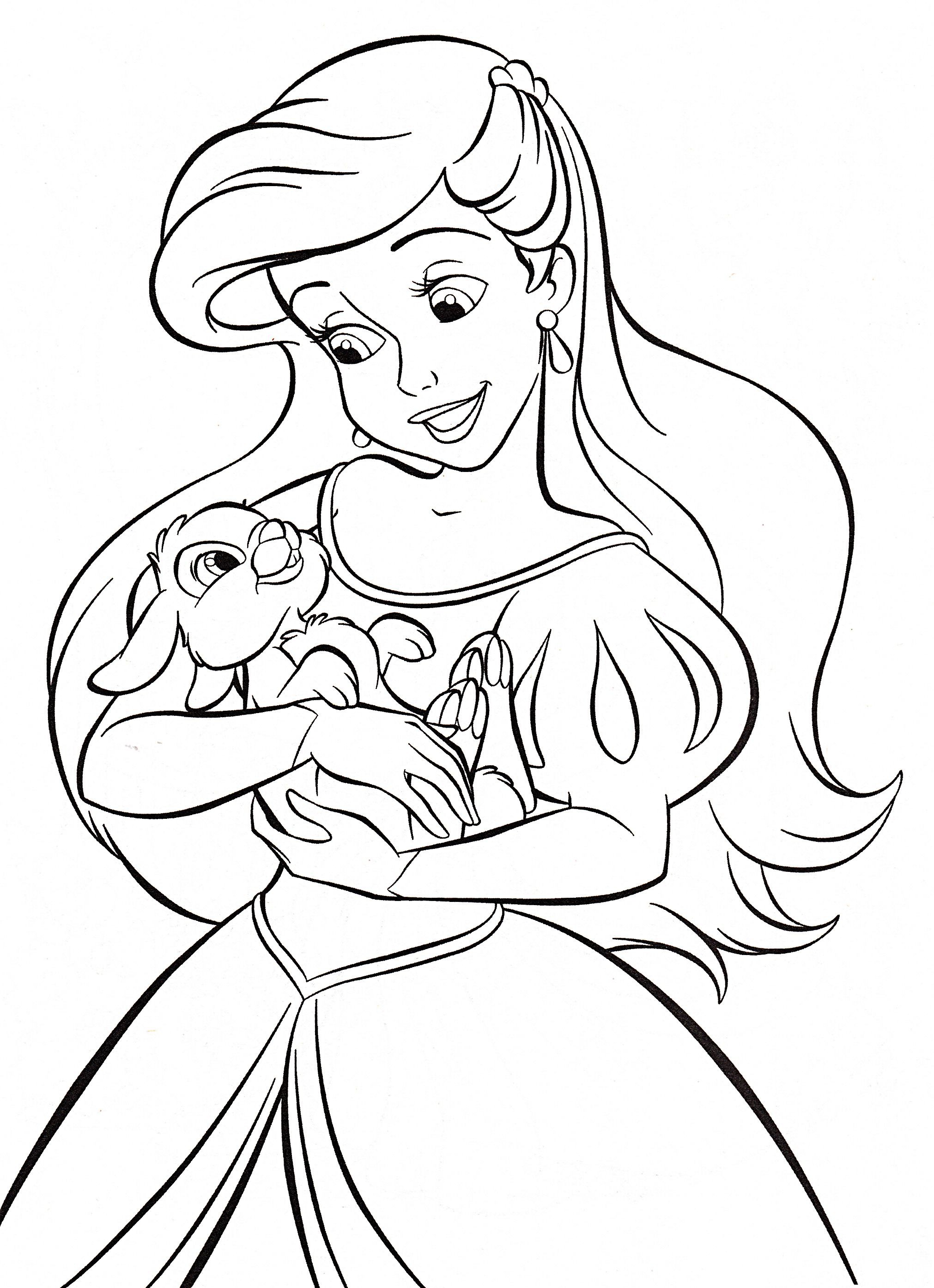 Walt Disney Coloring Pages Princess Ariel Walt Disney