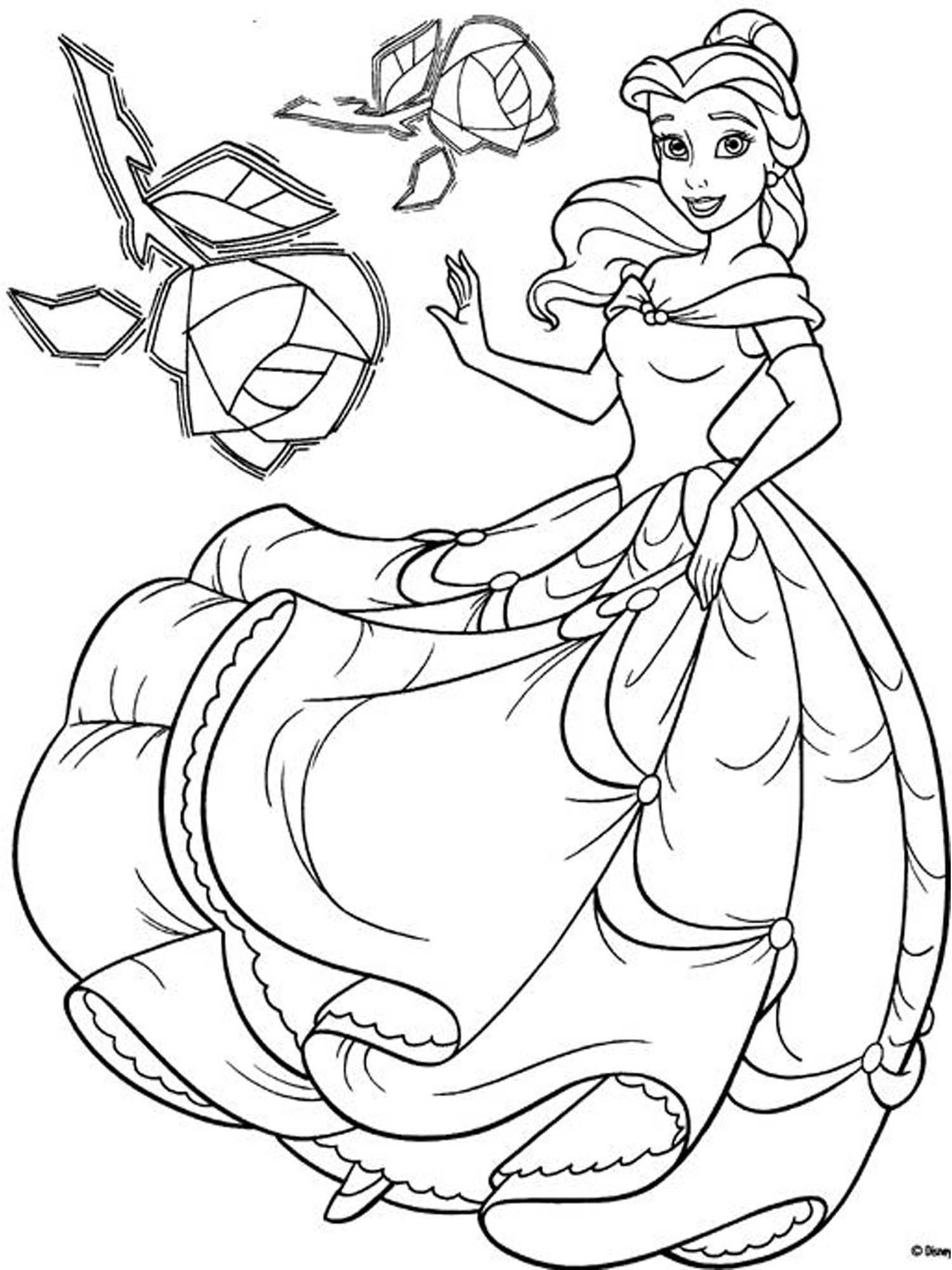 Coloring Pages Of Belle the Princess | BubaKids.com