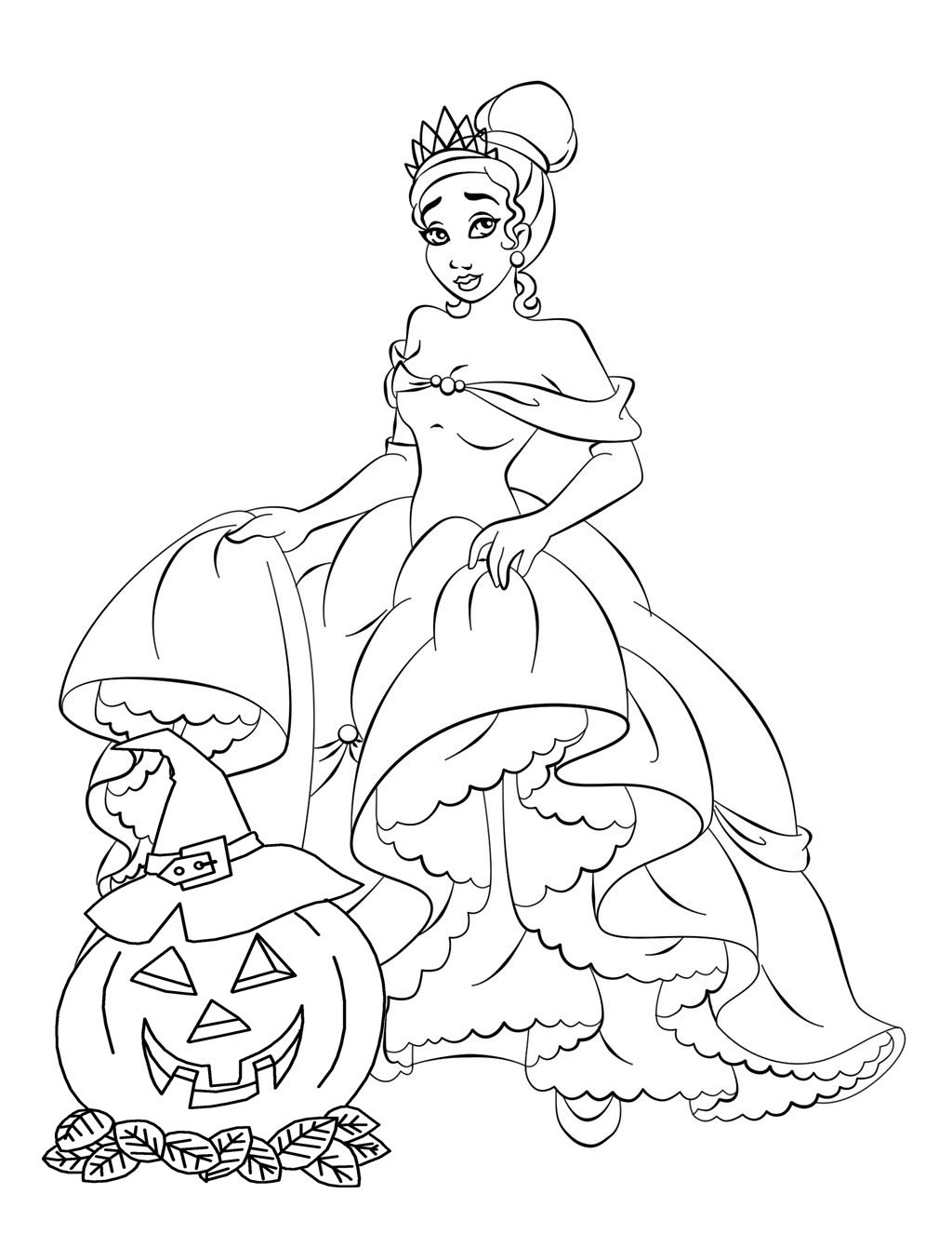 Perfect Tiana Coloring Pages This Beautiful The Princess 