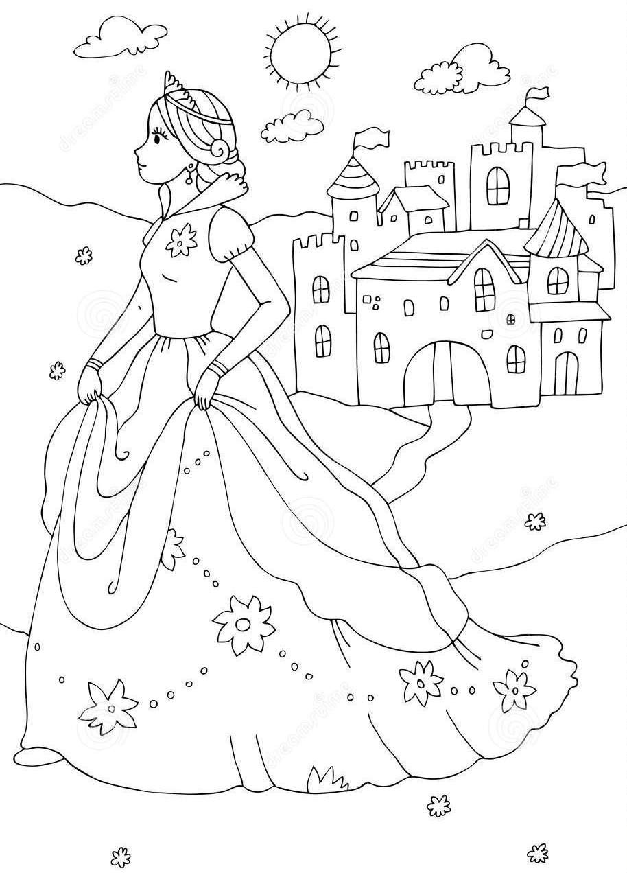 Brilliant Princess Castle Coloring Page 13 For Your with Princess Castle Coloring Page