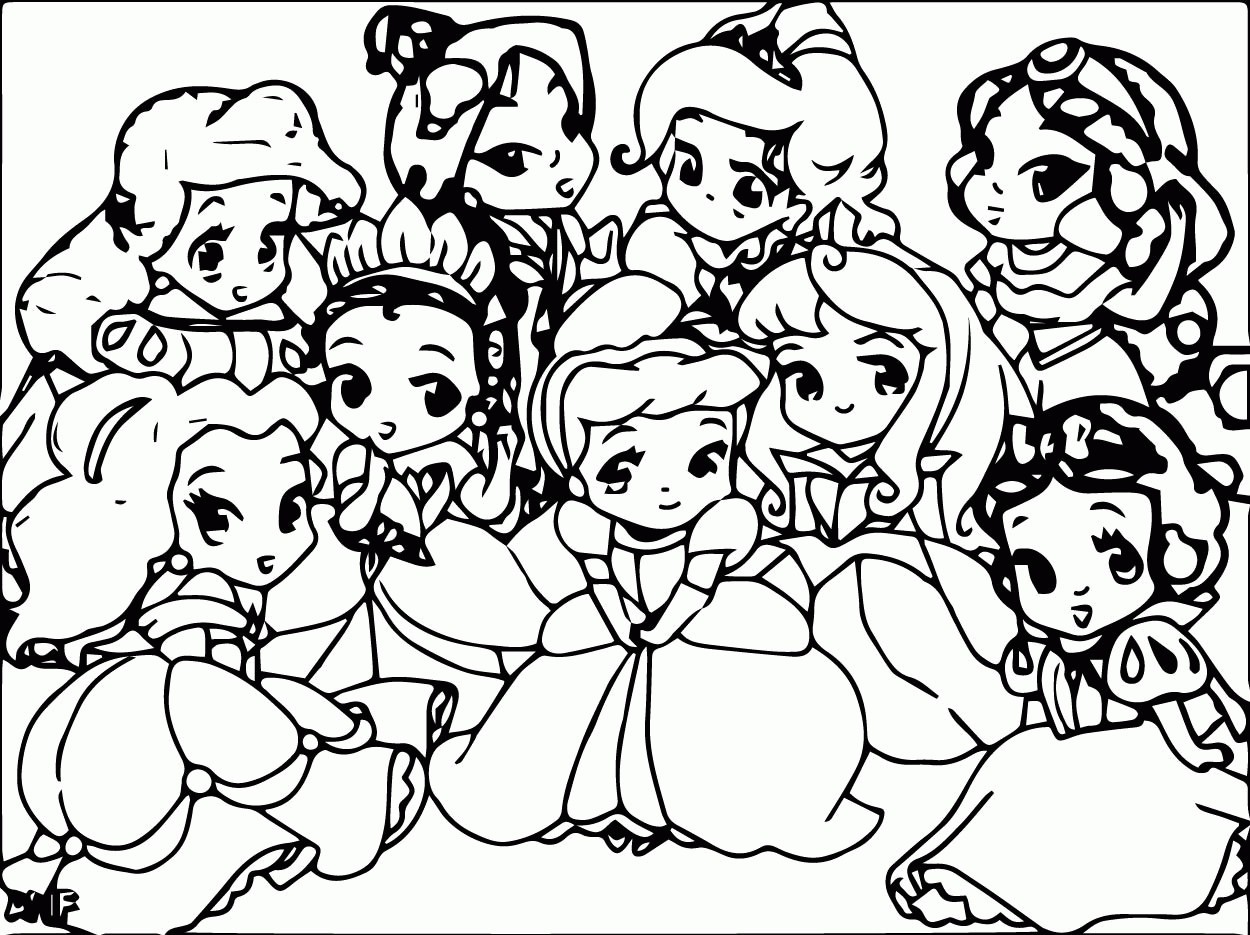 Baby Disney Princess Coloring Pages 18 with Baby Disney Princess Coloring Pages