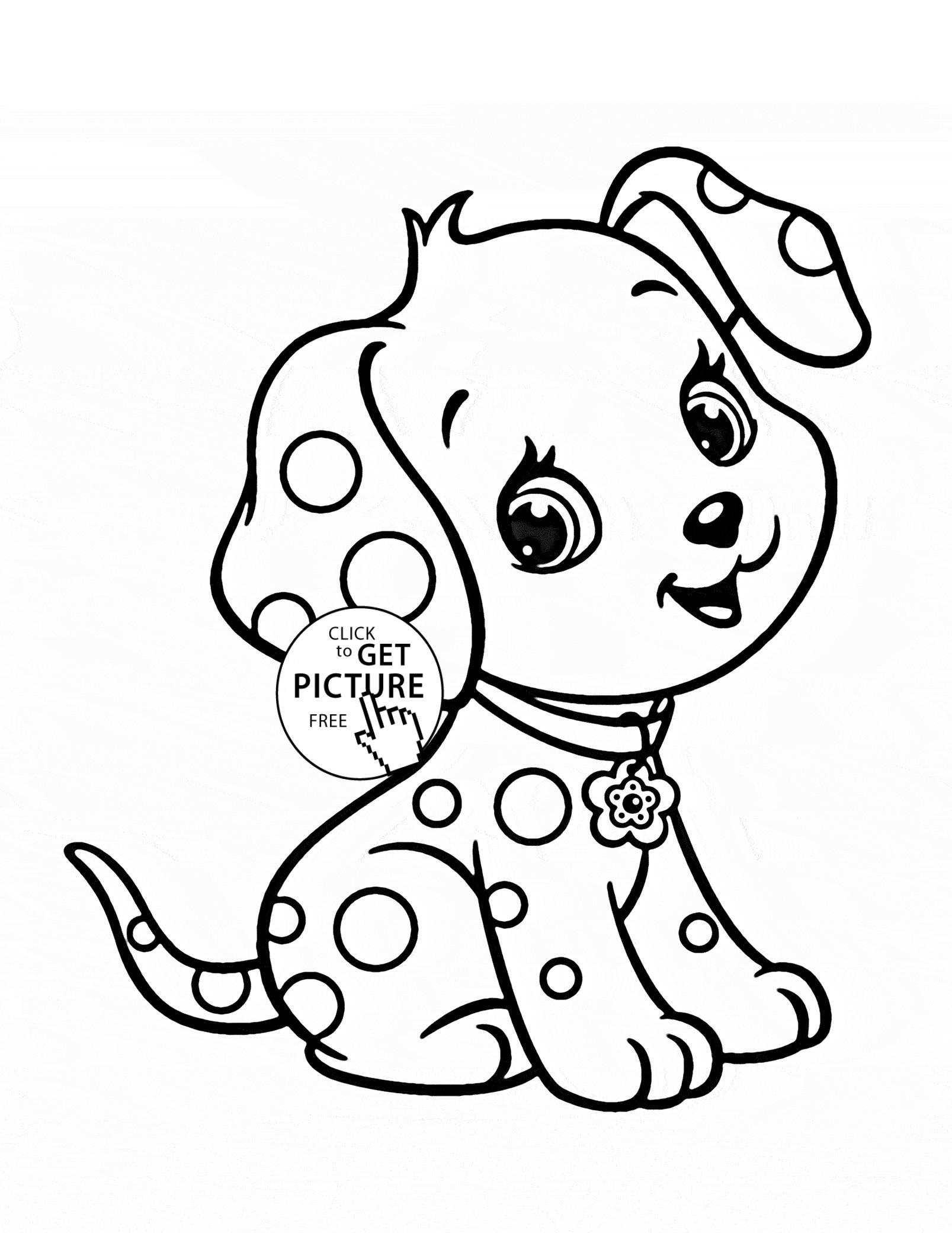 Coloring Pages Dogs Lovely Cartoon Puppy Coloring Page for Kids Animal Coloring Pages