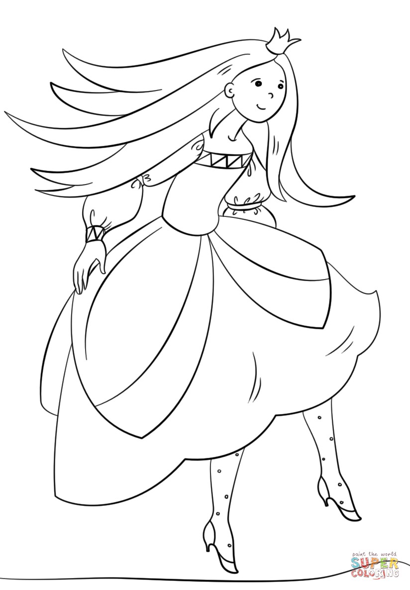 the Dancing Princess coloring pages