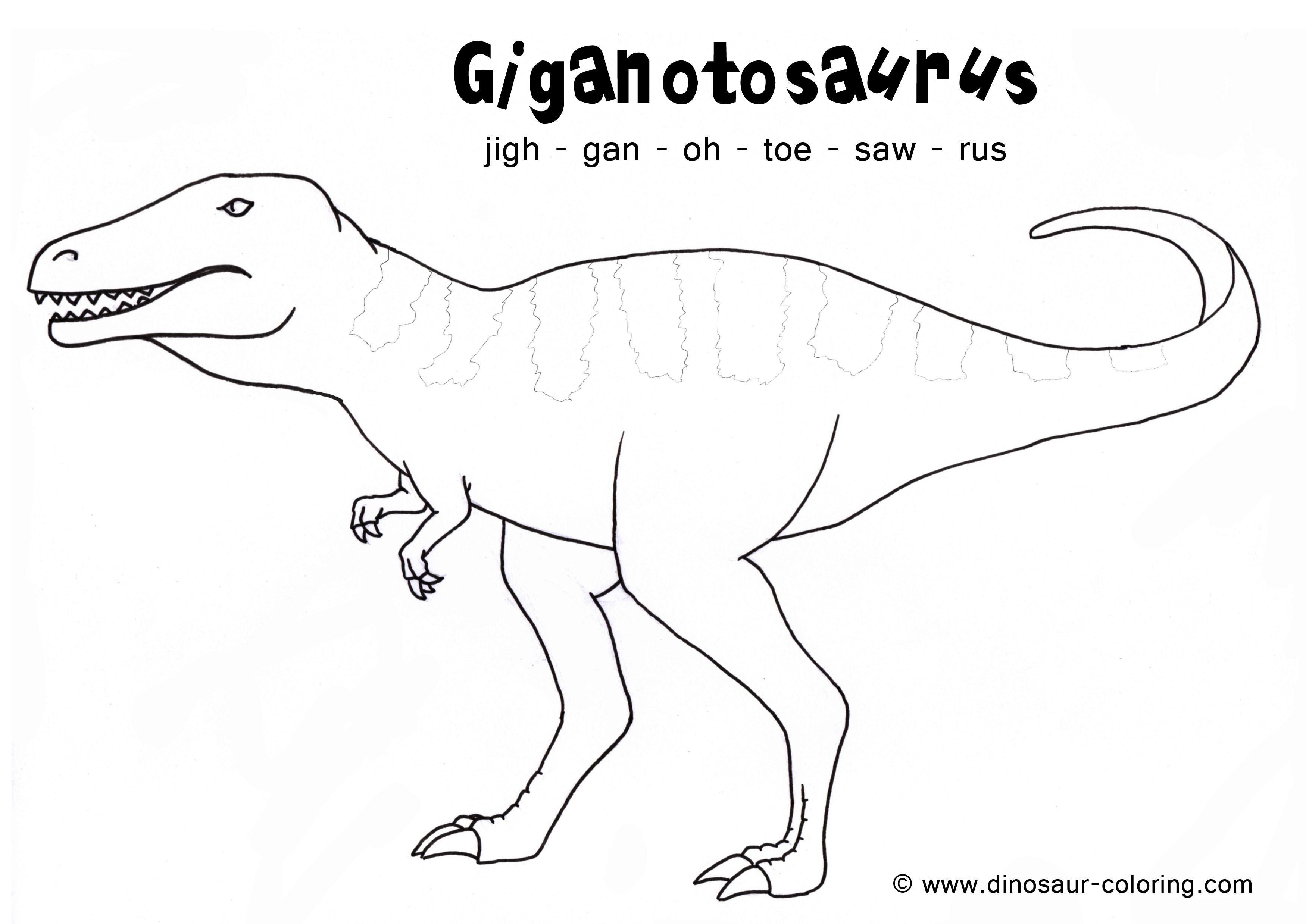dinosaur coloring giganotosaurus a4