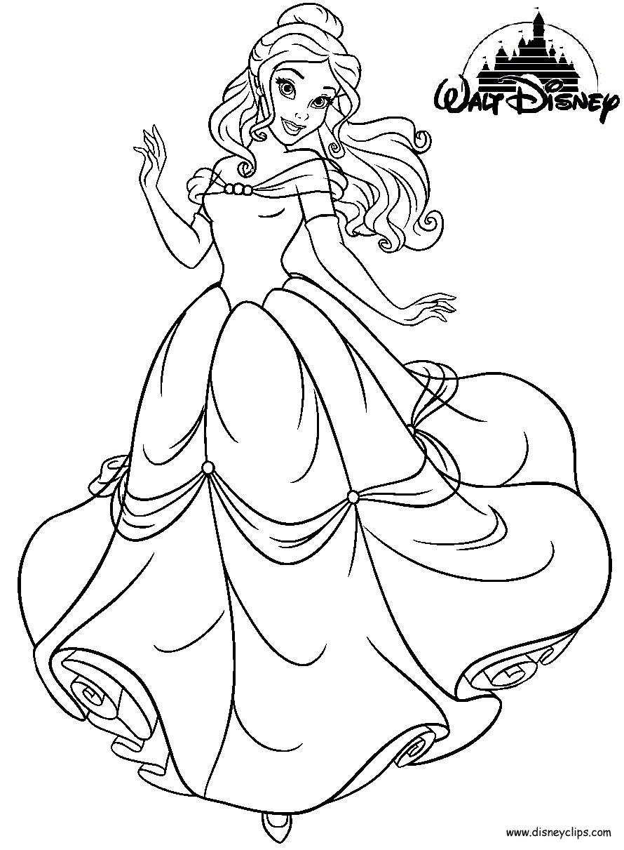 Unique disney princess coloring pages belle 9