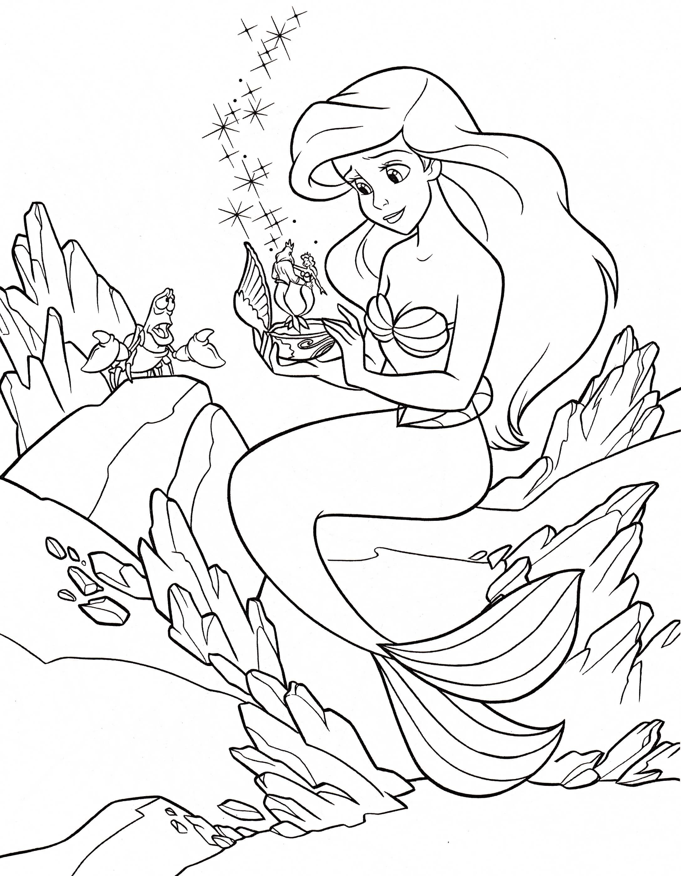 Disney Princess Coloring Pages Ariel Games Human To Print Dress For Kids Free Baby Printable Face