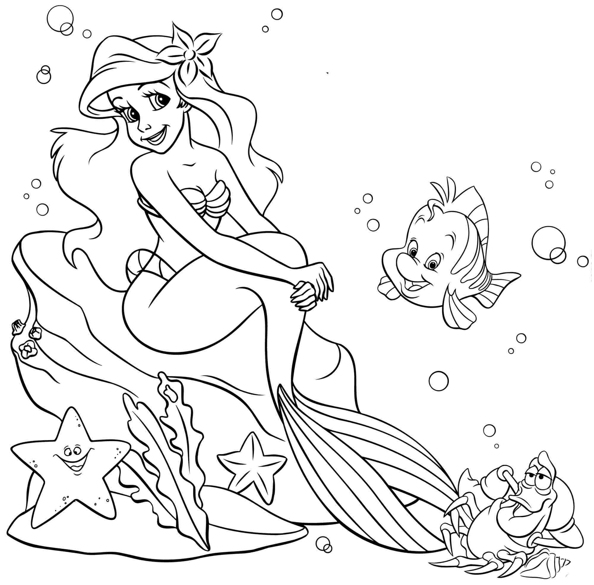 Disney Coloring Pages Ariel 12 with Disney Coloring Pages Ariel