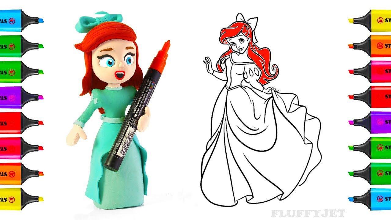 DISNEY PRINCESS Coloring Pages How to Draw The Little Mermaid