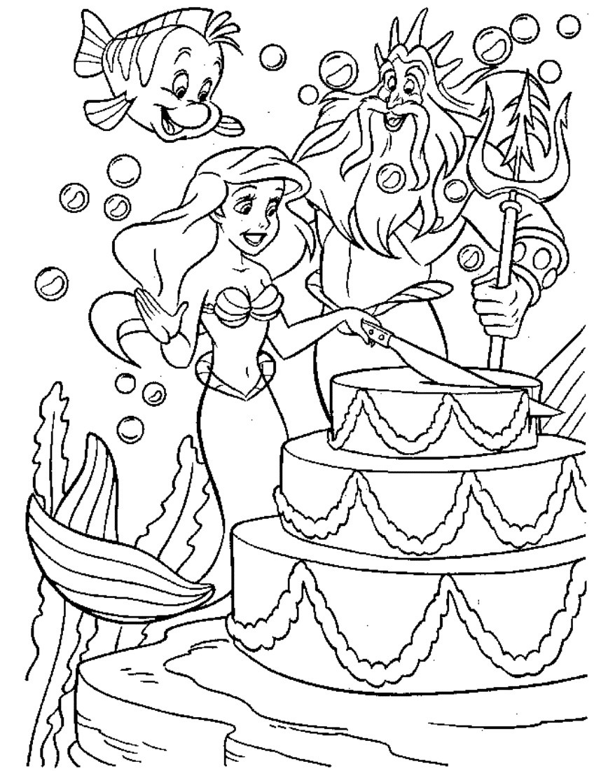 Disney Princess Happy Birthday Coloring Pages to Print