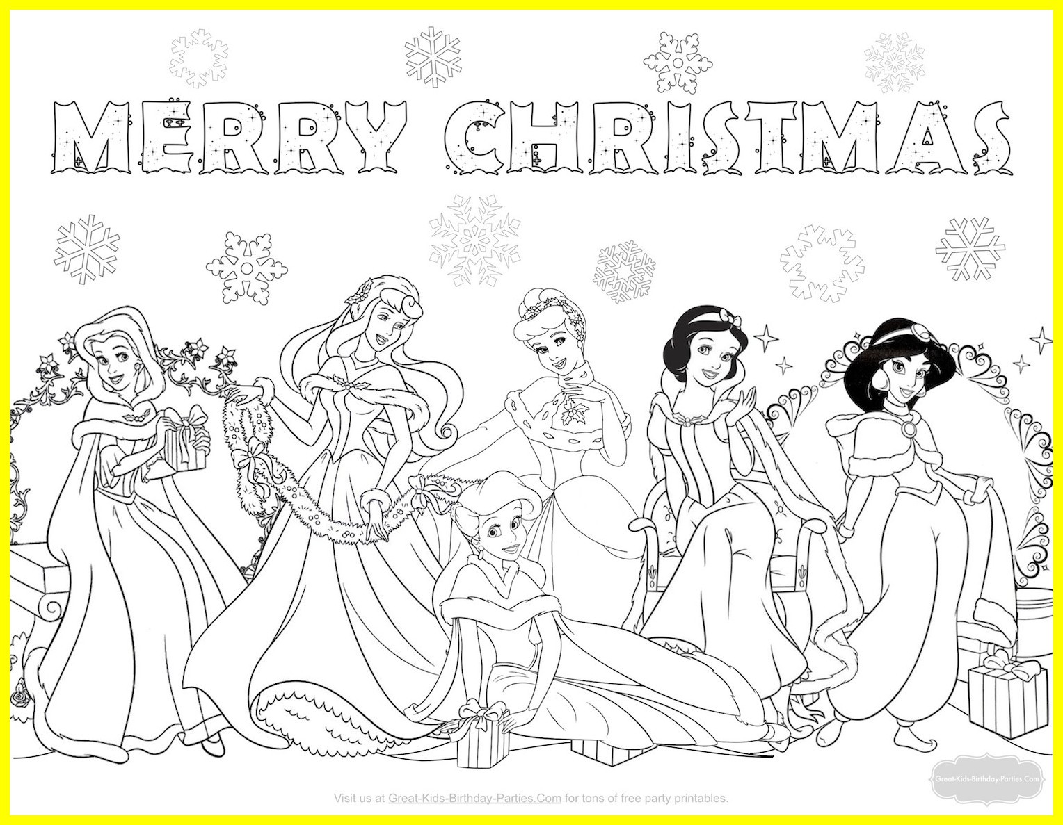 Nice Disney Princess Holiday Coloring Pages Shocking Full Christmas For
