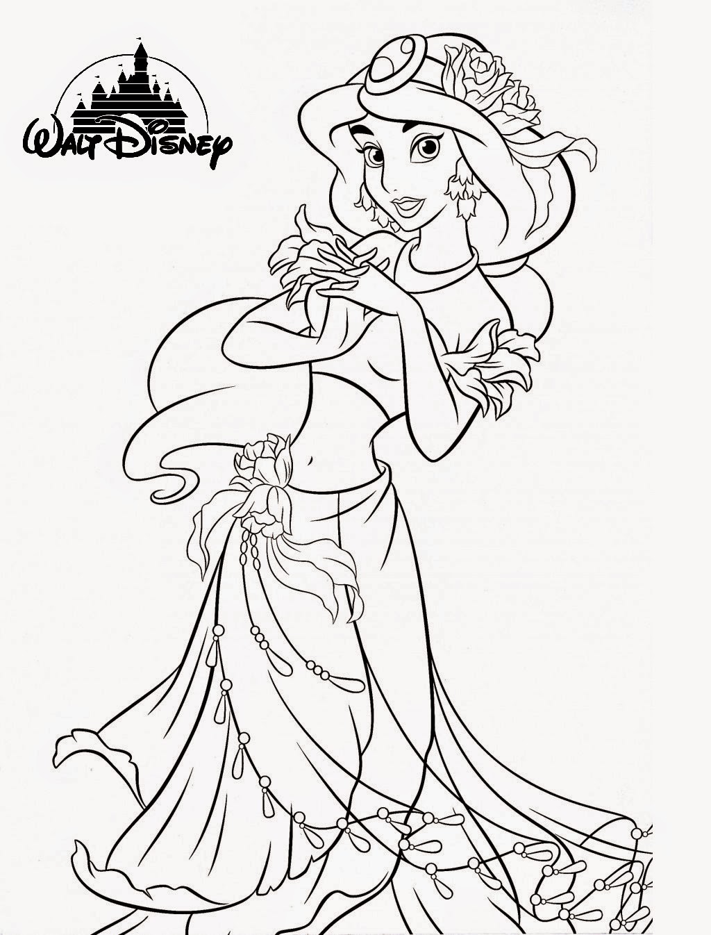Disney Jasmine Coloring Pages 78 with Disney Jasmine Coloring Pages