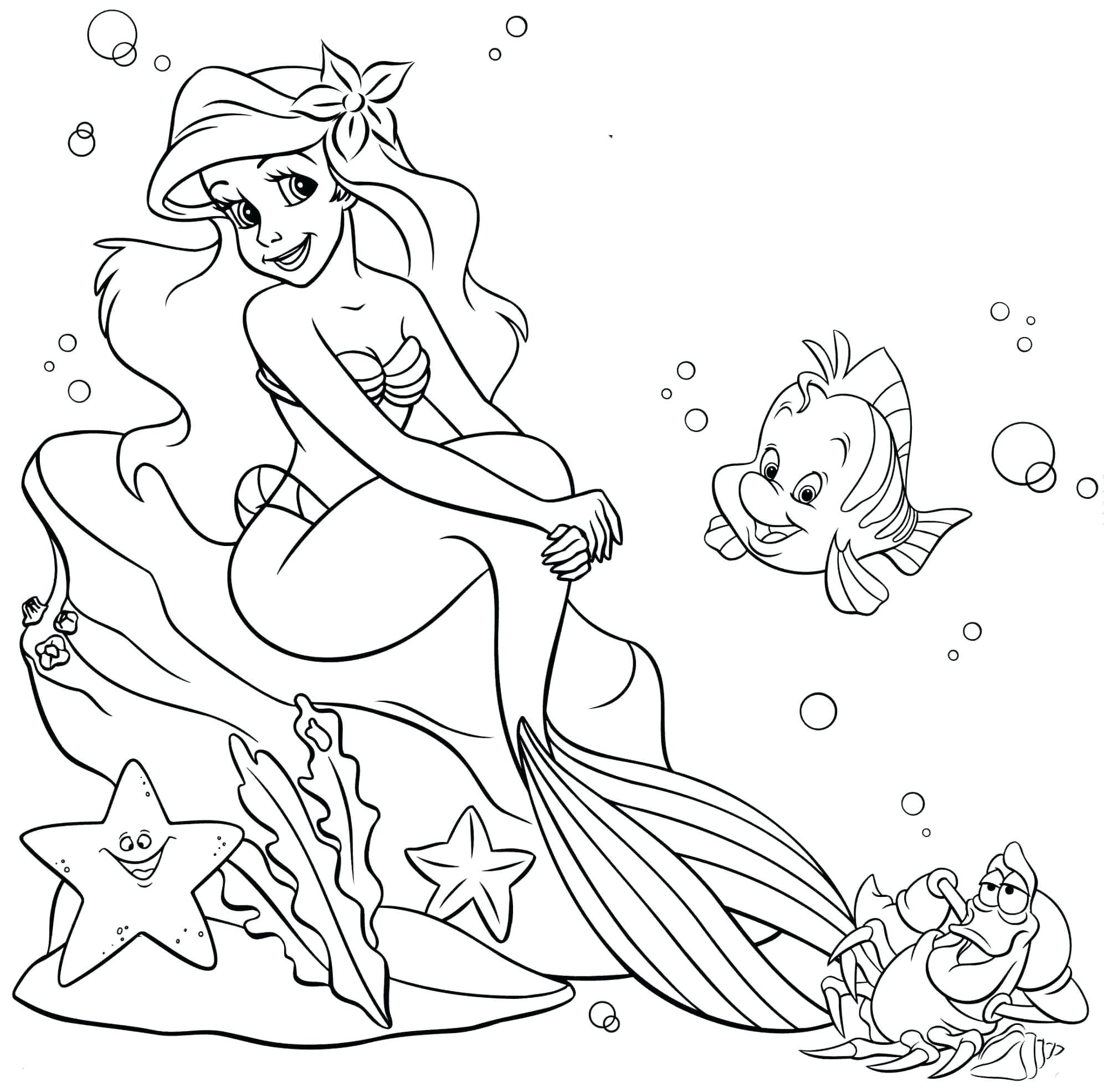 Mermaid Coloring Best Princess Ariel Coloring Pages Heathermarxgallery