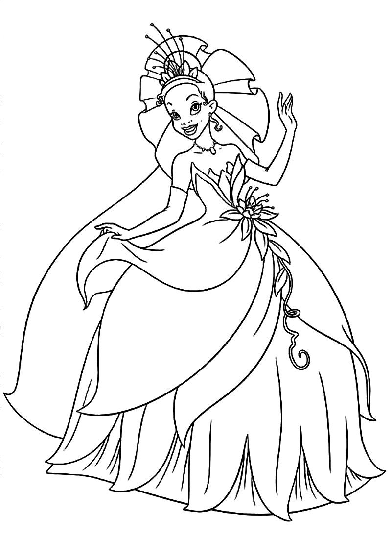 Awesome Disney Princess Tiana Coloring Pages To Print Gallery