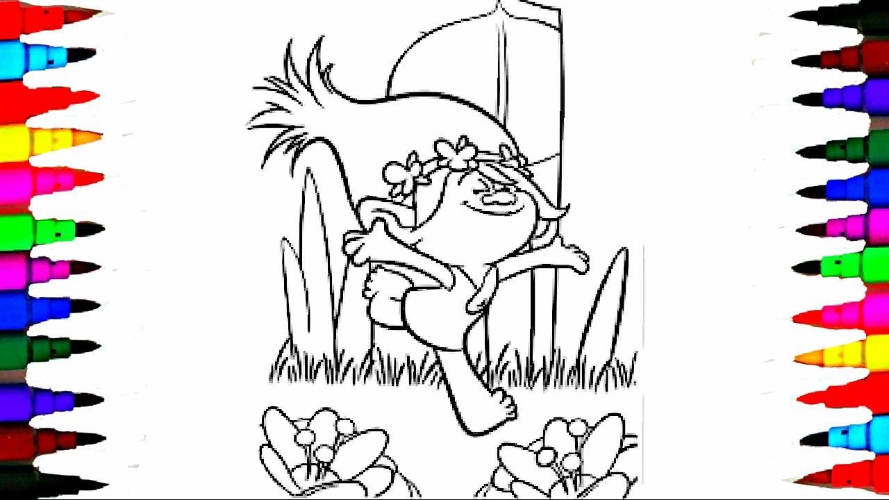 Dreamworks Trolls Coloring Pages Printable BubaKids com