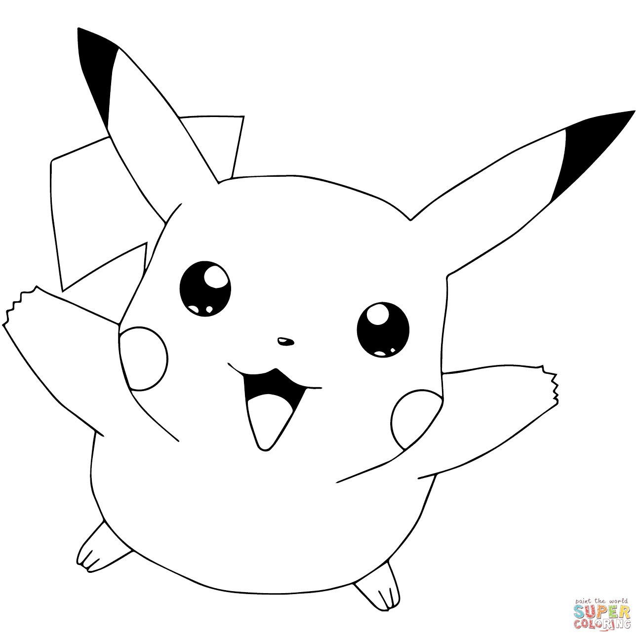 Pokemon Go Pikachu Flying Coloring Page