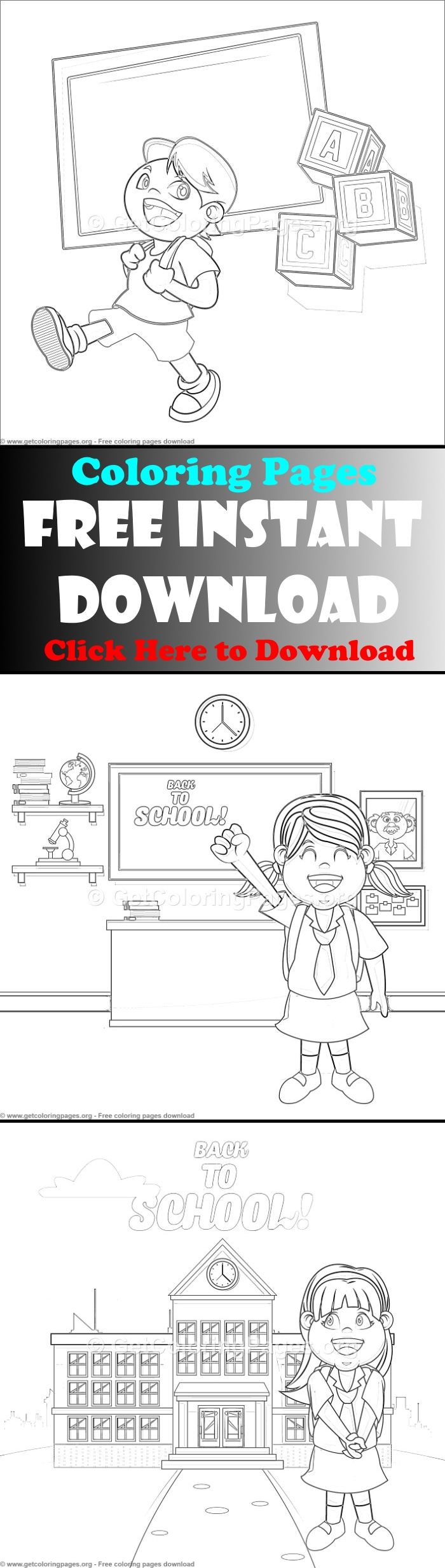 free back to school coloring pages for kindergarten