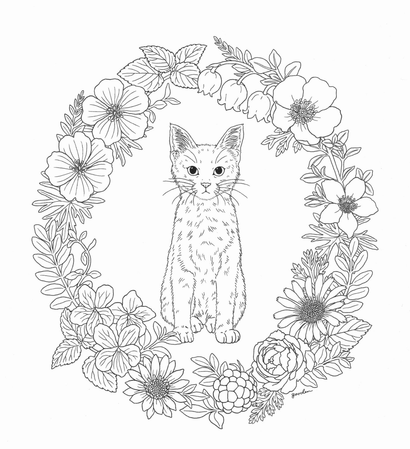 Spooky Cat Coloring Pages | BubaKids.com