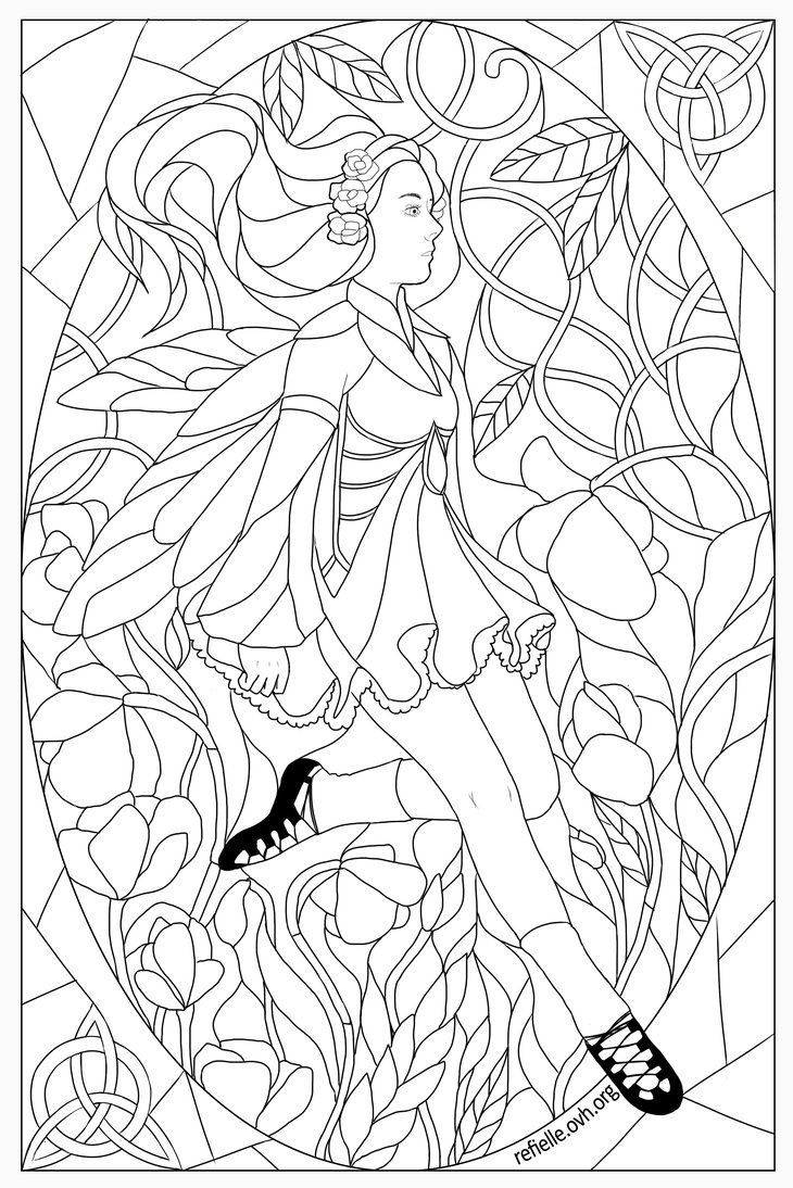 Colour Me Stained Glass Irish Dancer by Refielle