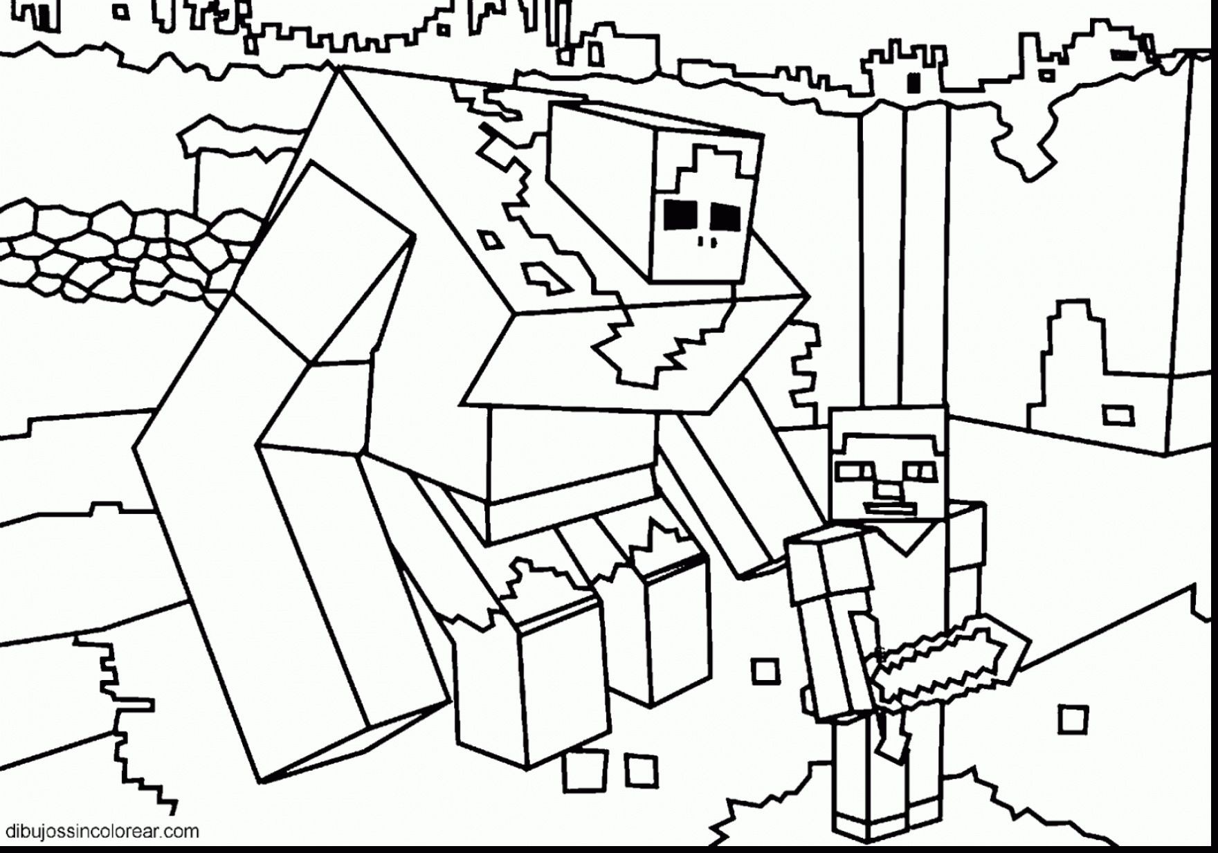 Colossal Minecraft Coloring Pages Steve Superb With Printable