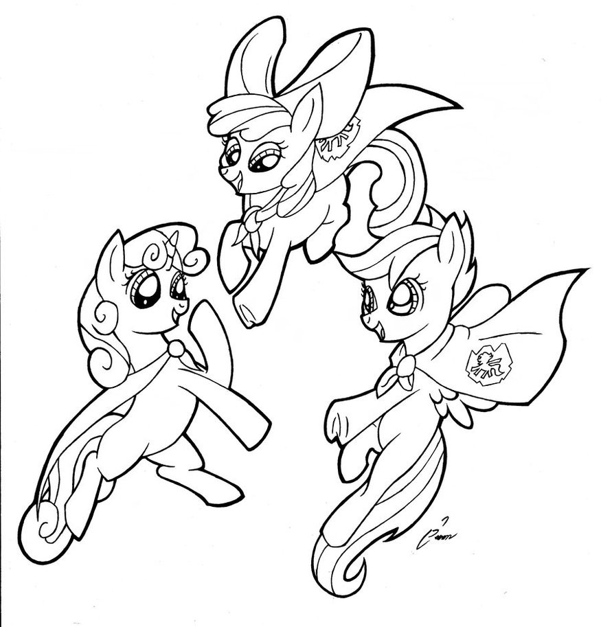 Skill My Little Pony Cutie Mark Crusaders Coloring Pages MLP Page