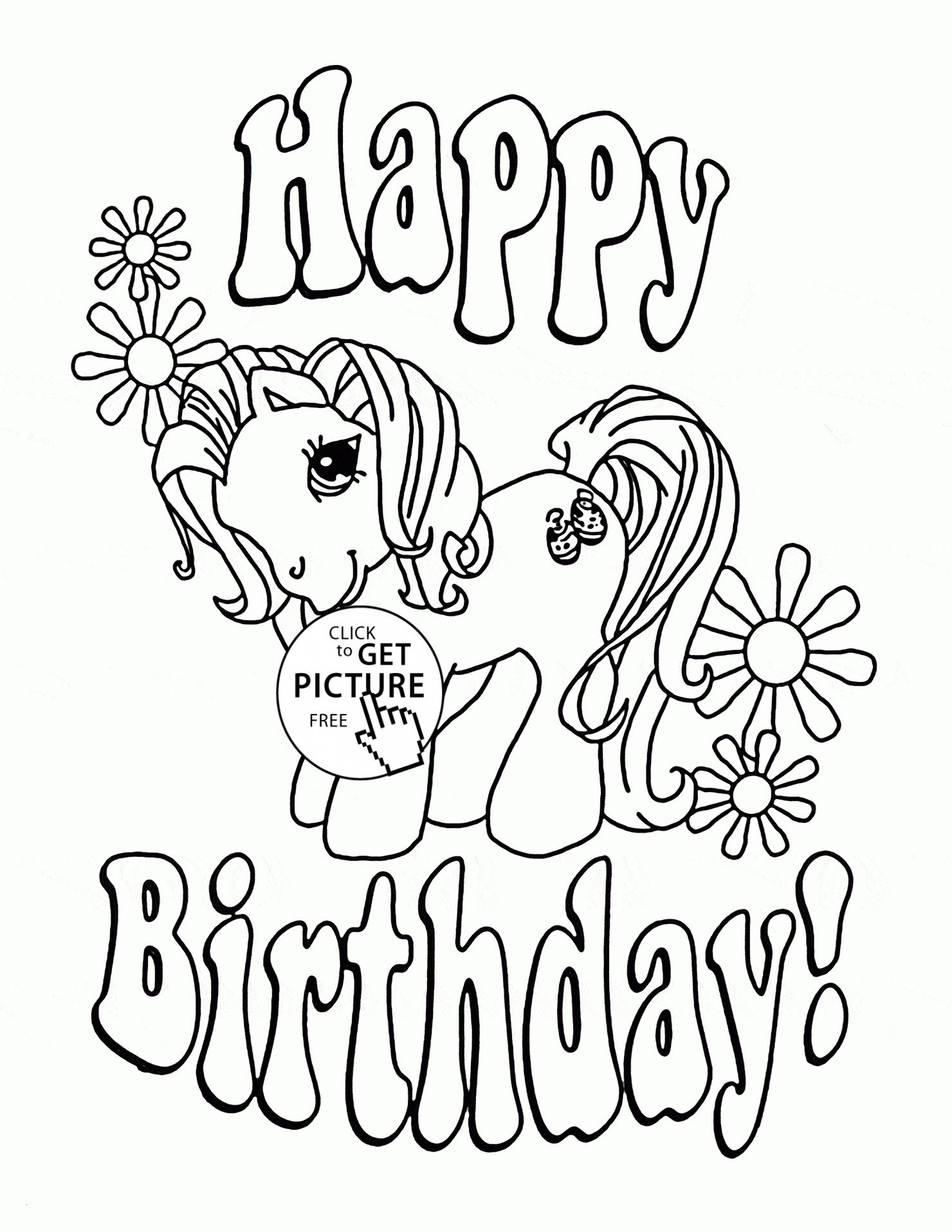 Birthday Balloons Coloring Pages Best Happy Birthday Coloring Pages for Kids New My Little Pony