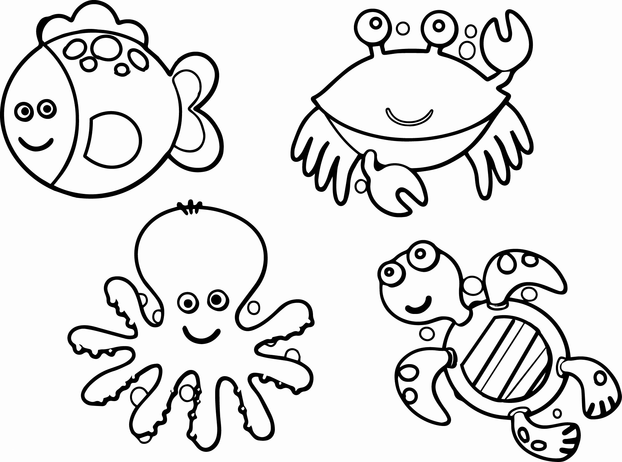 Free Printable Animal Coloring Pages Unique Ocean Animals Coloring Pages Awesome Animal Sea Creatures