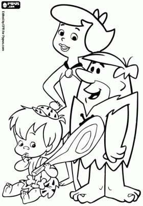pebbels and bambam Cartoon Coloring Pages ... Rubbles the Rubble family Barn