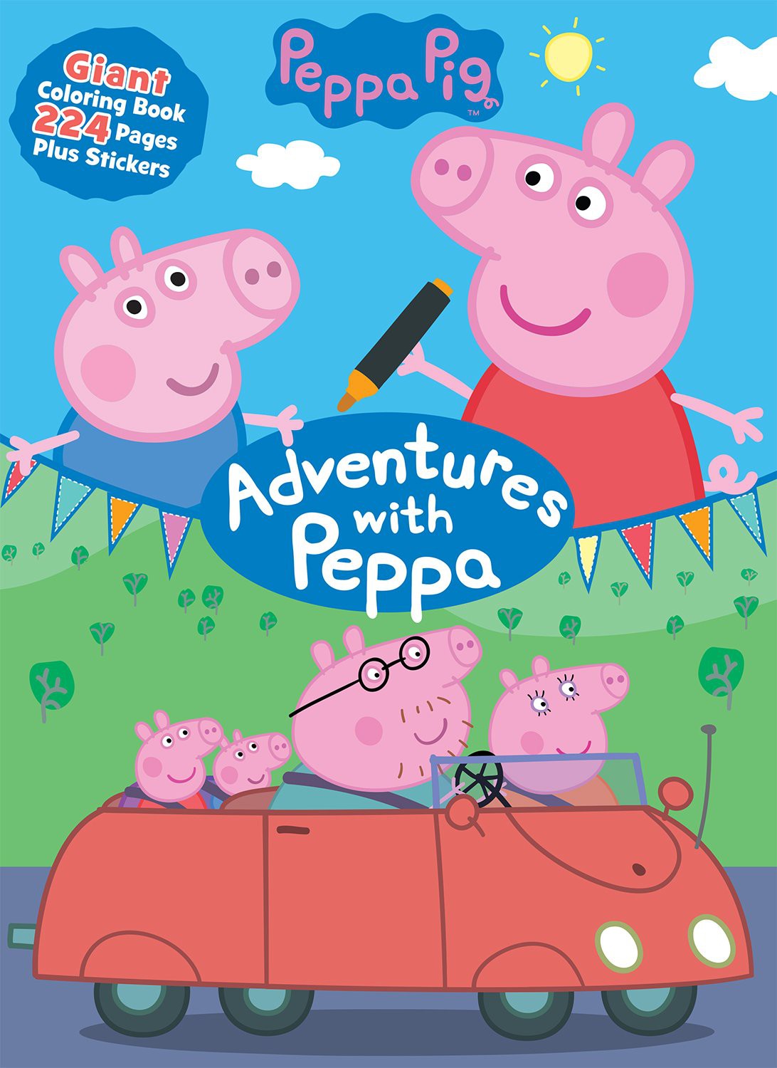 Peppa Pig Coloring Book Giant Size 224 Pages Paperback Edition Includes Stickers