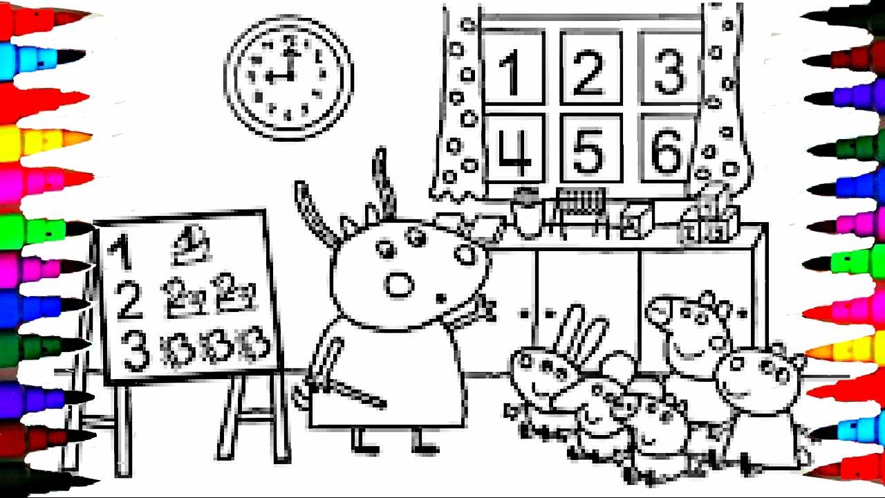 PEPPA PIG Coloring Book Pages Kids Fun Art Activities For Children Learning Rainbow Colours